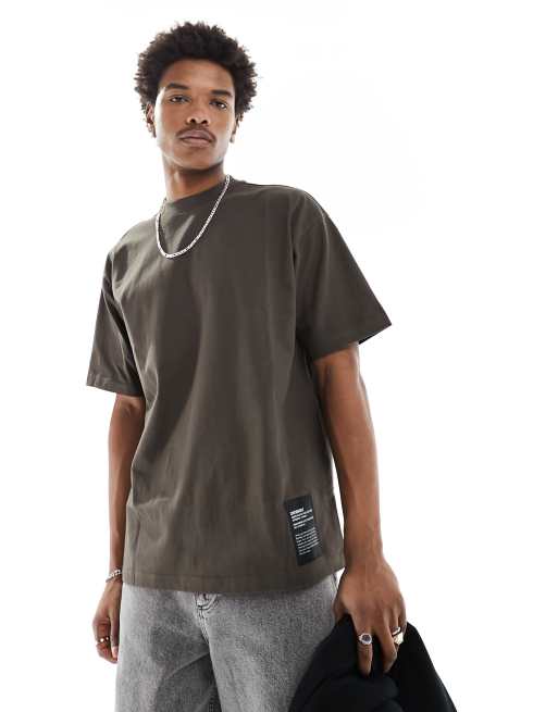 Dr Denim Miller oversized fit t-shirt in dark cedar brown