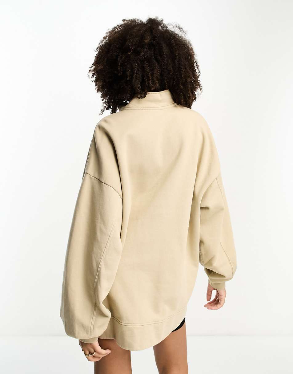 Dr Denim Miya sweatshirt half zip sweatshirt in cream