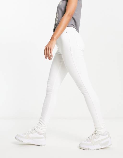 Dr Denim – Moxy – Bardzo obcisłe jeansy z wysokim stanem w kolorze złamanej bieli, 4 z 4