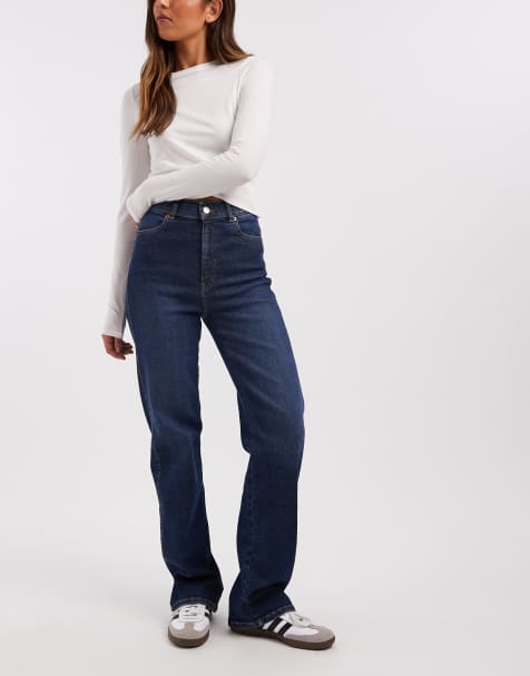 Dr Denim Moxy straight leg jeans in darkwash indigo