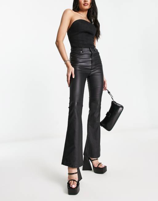 ASOS DESIGN power stretch flared jeans in black