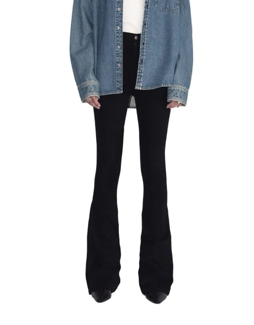 Dr Denim Moxy high flare jeans in black, 3 of 6