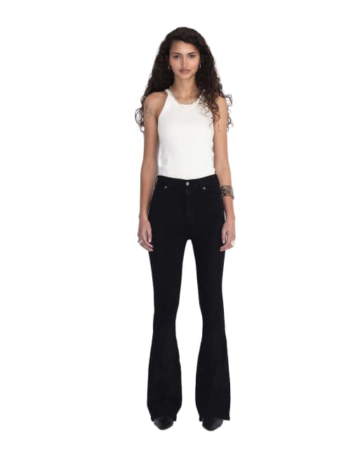 Dr Denim Moxy high flare jeans in black, 5 of 6