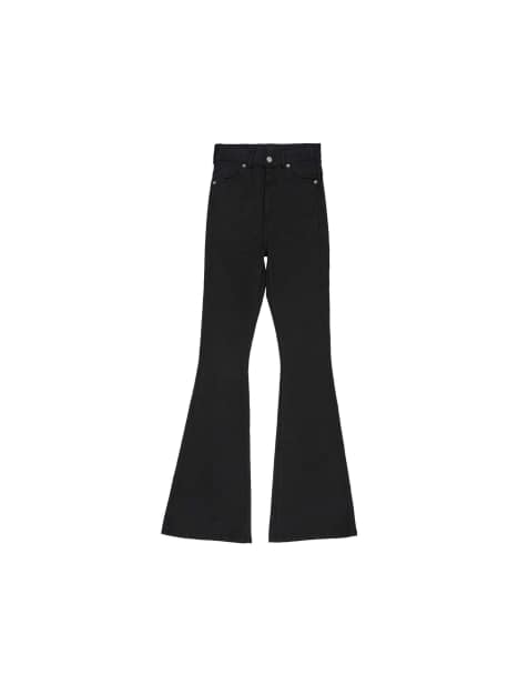 Dr Denim Moxy high rise flared jeans in black - view 1