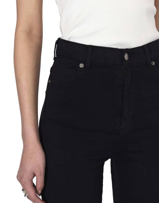 Dr Denim Moxy high skinny jeans in black, 3 of 7