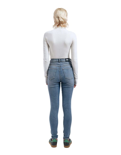 Dr Denim Moxy high skinny jeans in blue, 2 of 7
