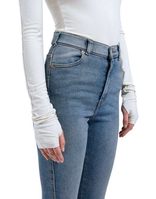 Dr Denim Moxy high skinny jeans in blue, 3 of 7