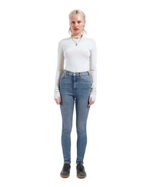 Dr Denim Moxy high skinny jeans in blue, 5 of 7