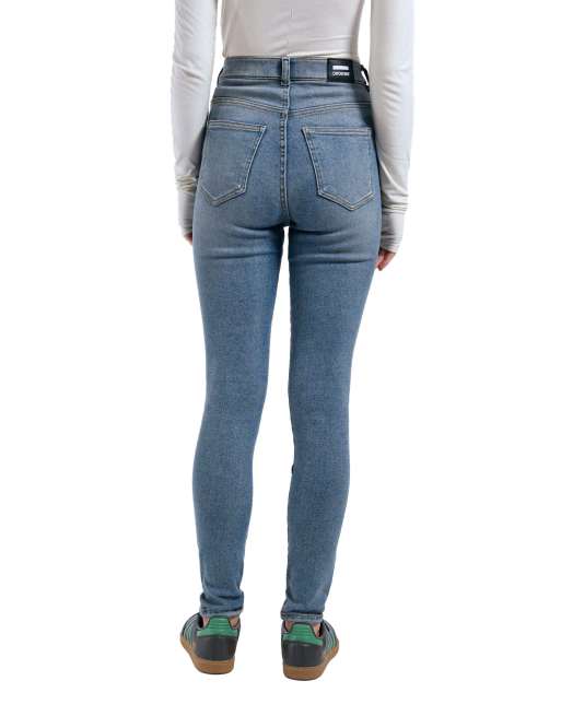 Dr Denim Moxy high skinny jeans in blue, 7 of 7