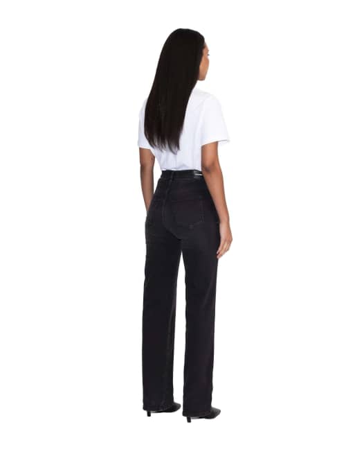 Dr Denim Moxy high straight jeans in black, 2 of 7
