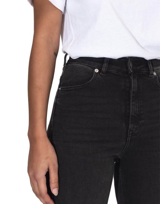 Dr Denim Moxy high straight jeans in black, 3 of 7