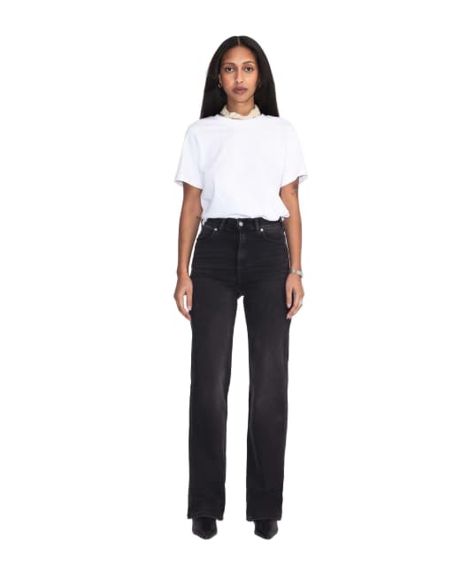 Dr Denim Moxy high straight jeans in black, 6 of 7