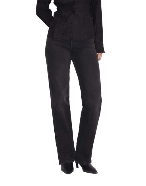Dr Denim Moxy high straight jeans in black, 7 of 7