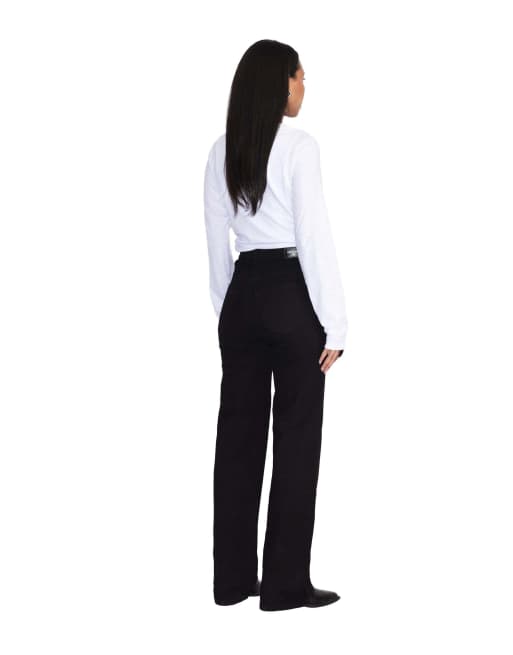 Dr Denim Moxy high straight jeans in black, 2 of 7