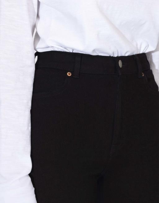 Dr Denim Moxy high straight jeans in black, 3 of 7