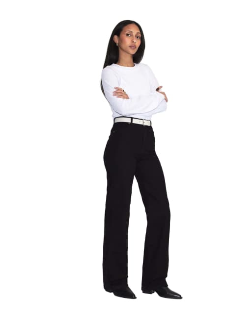 Dr Denim Moxy high straight jeans in black, 5 of 7