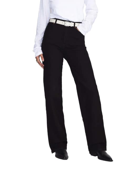 Dr Denim Moxy high straight jeans in black, 6 of 7