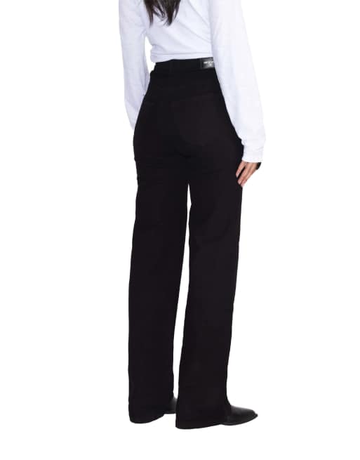 Dr Denim Moxy high straight jeans in black, 7 of 7