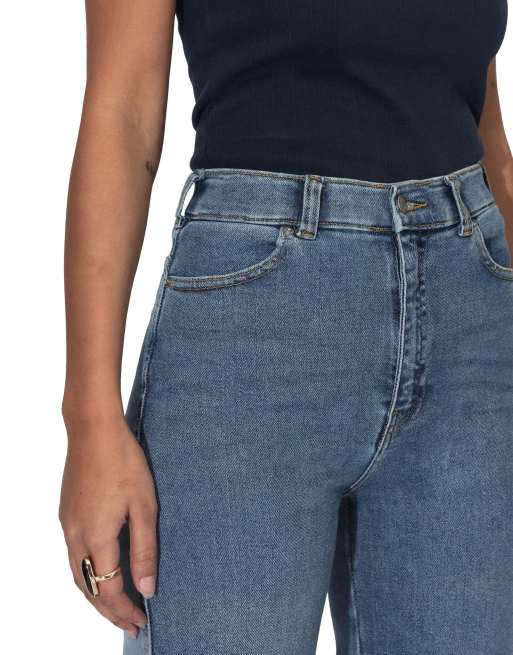 Dr Denim Moxy high straight jeans in blue, 3 of 7