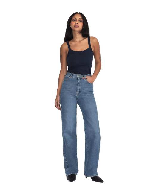 Dr Denim Moxy high straight jeans in blue, 5 of 7