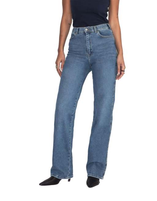 Dr Denim Moxy high straight jeans in blue, 6 of 7