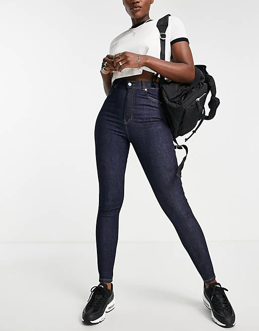 Jeans Dr Denim Moxy high wasted skinny jeans in dark blue 