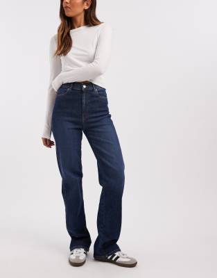 Dr Denim - Moxy - Jean droit - Indigo foncé délavé-Bleu