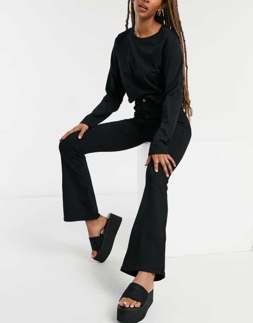 Dr Denim - Moxy - Jean évasé à taille haute - Noir