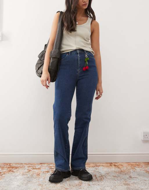 Dr Denim - Moxy - Jeans met rechte pijpen en 'vale' effen donkerblauw met wassing