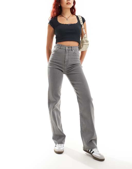 Dr Denim - Moxy - Jeans met rechte pijpen in effen licht grijs mist