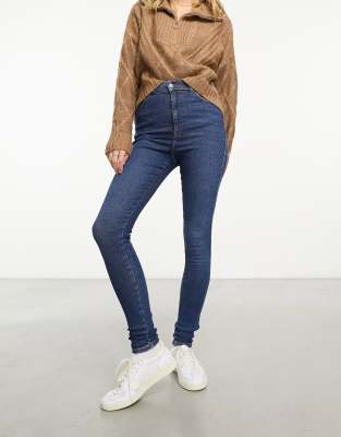 Dr. Denim - Moxy - Skinny-Jeans in Cape-Dunkelblau mit hohem Bund