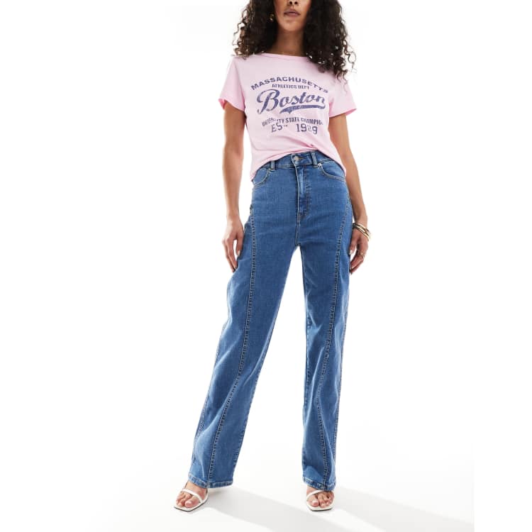 【KOOLOSET】Curve Dart Wide Denim Dakota Crop Pull-On Jeans In Plus Size In Soft-Contour Denim