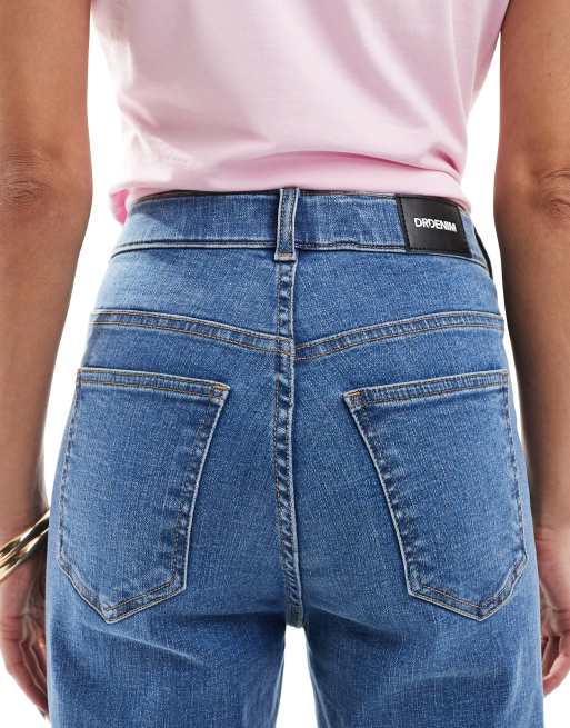 Dr Denim Moxy straight leg curve cut leg jeans in vale sky