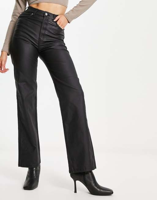 Dr Denim Moxy straight leg jeans in coated black