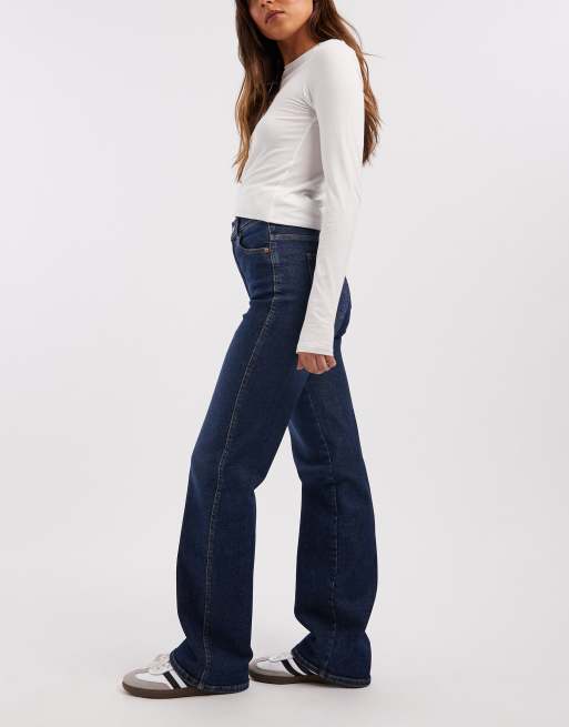 Dr Denim Moxy straight leg jeans in darkwash indigo, 3 of 5