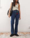 [Dr Denim] Dr Denim Moxy straight leg jeans in vale dark plain blue wash XL L32 Darkwash blue