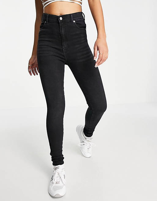  Dr Denim Moxy super high rise jeans in washed black 