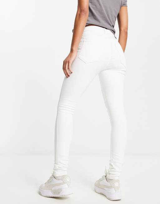 Dr Denim – Moxy – Superenge Jeans mit hohem Bund in gebrochenem Weiß, 2 von 4