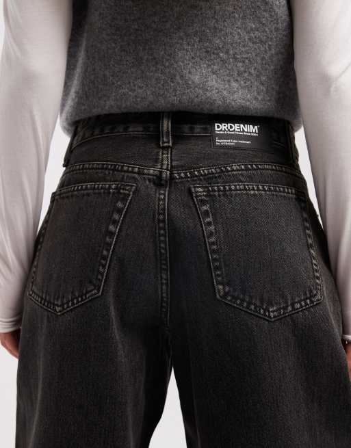 Dr. Denim – Nanci – Barrel-Leg-Jeans in verwaschenem Schwarz mit mittelhohem Bund, 4 von 5