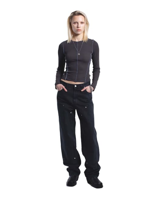 Dr Denim Nicola top in grey, 4 of 7
