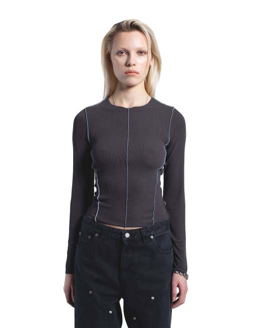 Dr Denim Nicola top in grey, 5 of 7