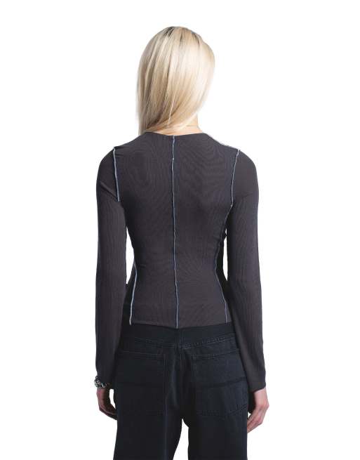 Dr Denim Nicola top in grey, 7 of 7