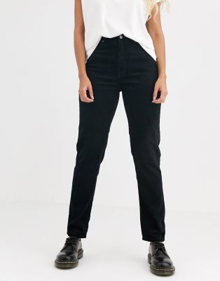 black cord mom jeans