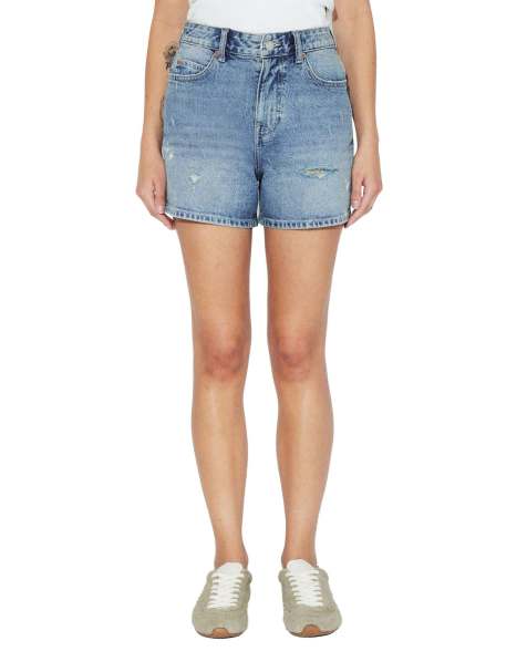 Dr Denim Nora mom fit denim shorts in blue - view 1