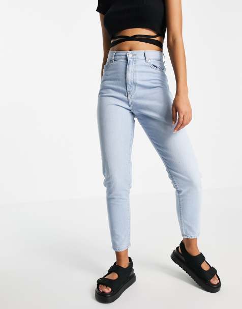 Dr Denim - Nora - Mom jeans a vita alta blu lavaggio candeggiato - view 1