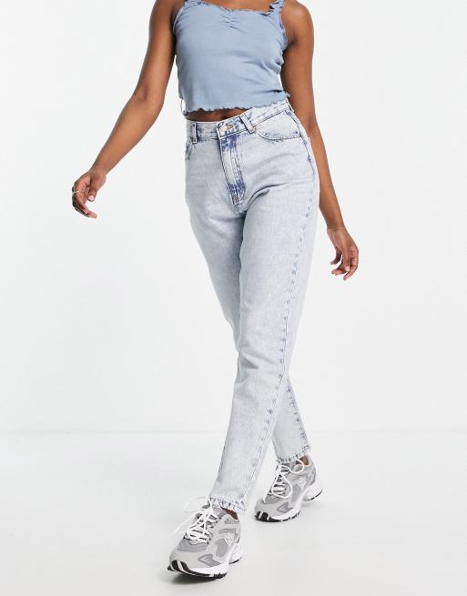 Bleach wash clearance mom jeans