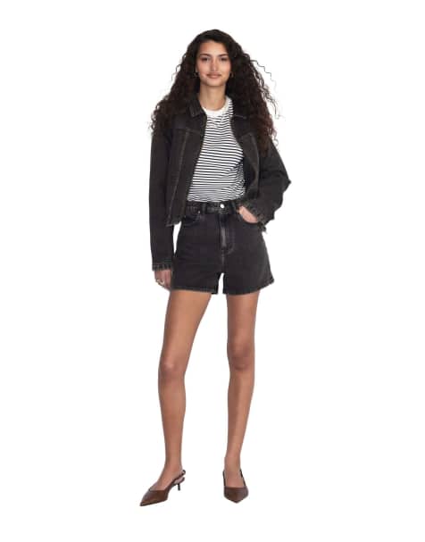Dr Denim Nora shorts in black - view 1