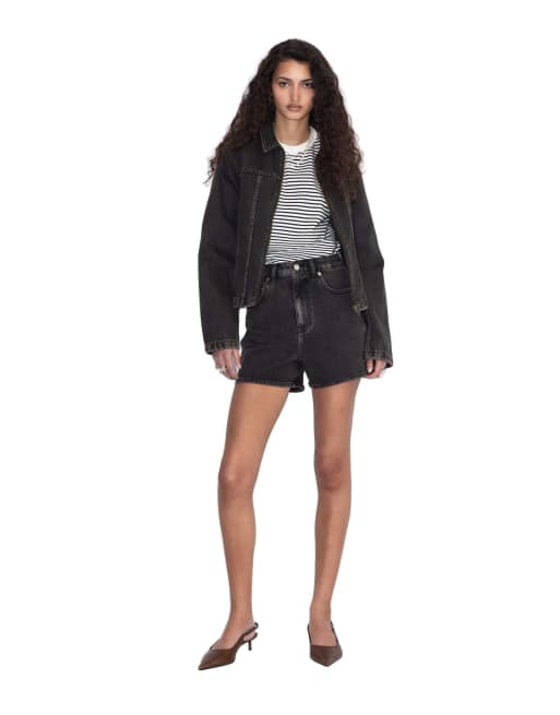 Dr Denim Nora shorts in black, 4 of 7