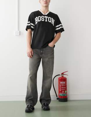 Dr Denim - Omar - Jean décontracté coupe droite ample - Gris moyen effet usé