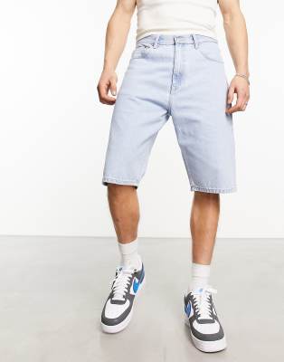 Dr Denim Omar regular fit shorts in light blue - ASOS Price Checker